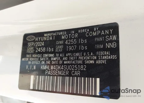 2025 Hyundai Elantra N из США, поврежденный, VIN KMHLW4DK4SU025182